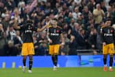 LEFT WITH NOTHING: Left to right, Tyler Adams, Robin Koch and Sam Greenwood after Leeds United concede for the fourth time at Tottenham Hotspur.
Photo by Justin Setterfield/Getty Images.
