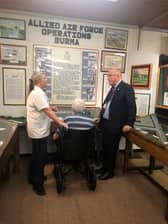 Resident Ted Bardy, Wellbeing Coordinator Pauline Hagan from HC-One’s Mossdale Residence Care Home and representative from Kohima Museum