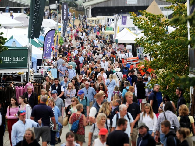 Thousands of visitors soaking up the glorious sunshine while enjoying everything the show has to offer