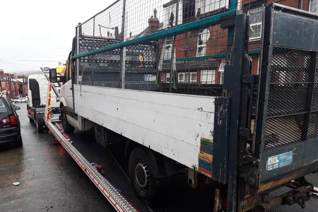 The van was stopped in Leeds after details were passed to the council that its owner was fly-tipping on a country lane. (pic by Leeds City Council)
