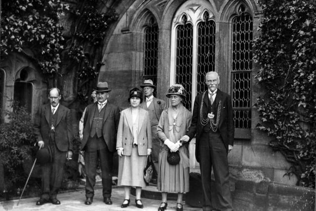 The Lord Mayor, Alderman Hugh Lupton and the Lady Mayoress, Ella Lupton attend the official opening of Kirkstall Abbey House Museum in July 1927. Leeds City Council purchased Abbey House in 1925 from Major Butler for a sum of £6000. Several uses were suggested for the building, including a Judges Lodgings (now located at Carr Manor Meanwood, the former residence of Lord Moynihan) or a Mayoral residence. Finally a decision was made to turn it into a Museum celebrating the history of the people of Leeds.