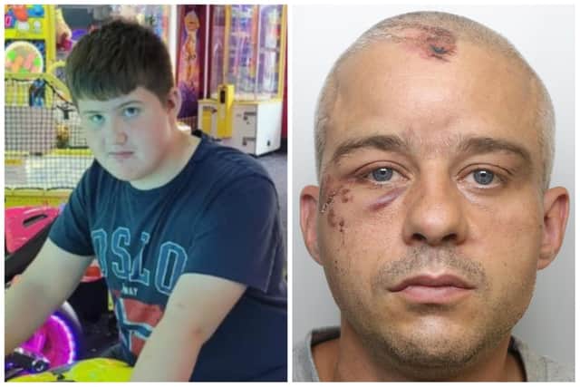 Callum Rycroft (left) was killed instantly after being hit by a car on the M62 after his dad Matthew (right) forced him to walk along the road.