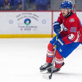 Liam Peyton, pictured in action for ECHL's Trois-Rivières Lions against Adirondack Thunder last season. Picture courtesy of Trois-Rivières Lions/Luc Levesque