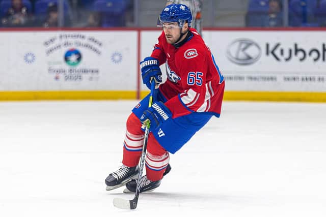 Liam Peyton, pictured in action for ECHL's Trois-Rivières Lions against Adirondack Thunder last season. Picture courtesy of Trois-Rivières Lions/Luc Levesque