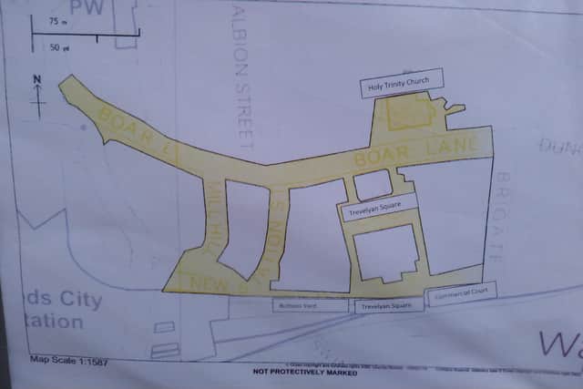 A map showing the proposed area to be covered by the premises closure order.
