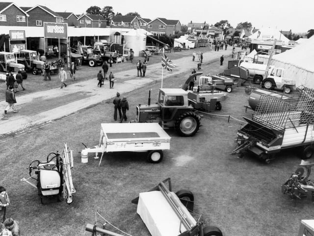Machinery stands at the Great Yorkshire Show in July 1980.