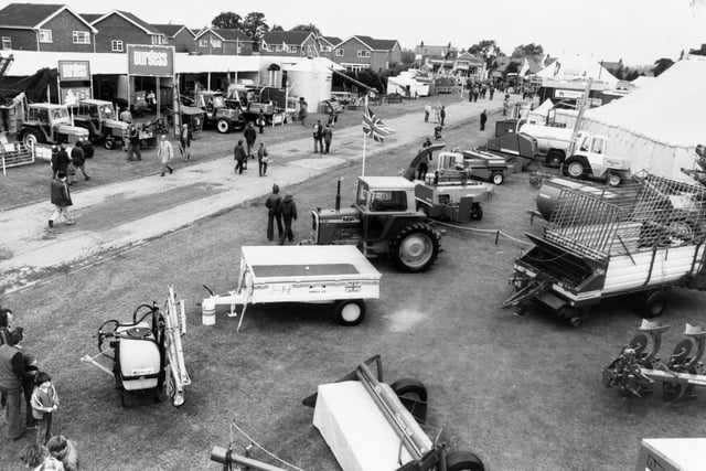 Machinery stands at the Great Yorkshire Show in July 1980.
