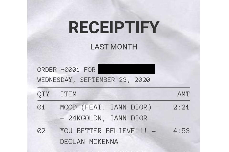 Receiptify: how to create a custom Spotify receipt of your top played