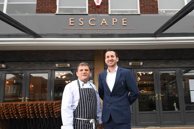 Patron chef Casto Ilmi Lala pictured with co-owner Dash Ndreu at Escape Bar and Restaurant in Horsforth (Photo by Simon Hulme/National World)