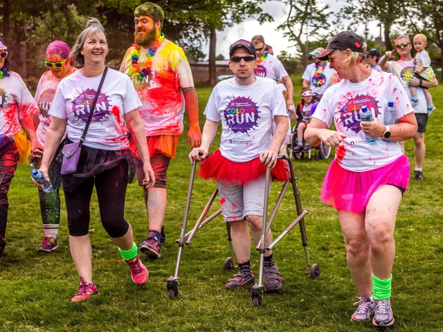 Participants at Forget Me Not children's hospice Colour Run June 14th 2025 (photo credit Mike Robinson)