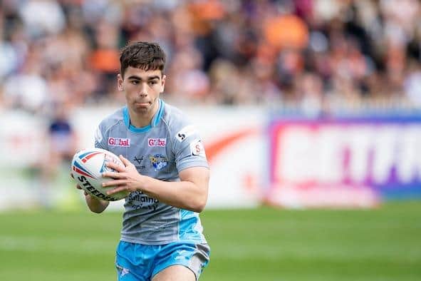 Jack Sinfield made his Rhinos debut in the Easter Monday derby at Castleford Tigers. Picture by Allan McKenzie/SWpix.com.
