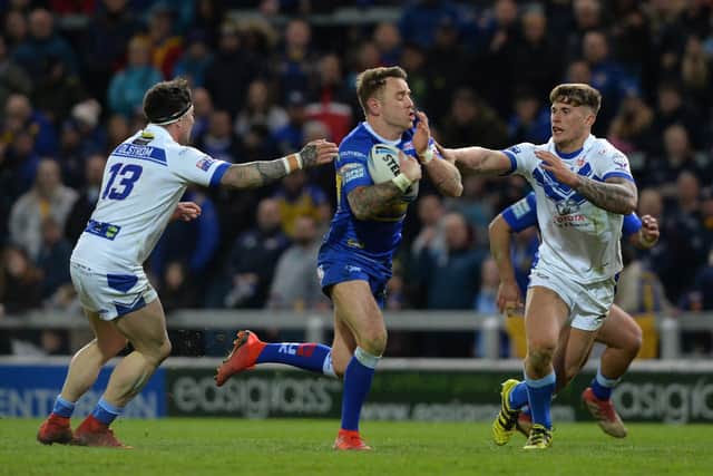The South Stand watch as Richie Myler avoids a challenge to score Rhinos' sixth try in the 2019 Challenge Cup fifth round win against Workington. Fans haven't seen them win a Cup tie since. Picture by Bruce Rollinson.