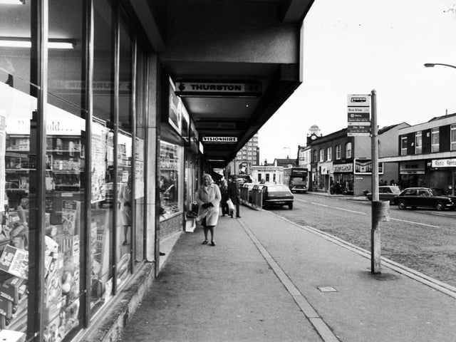 Shoppers on Armley Town Street in December 1979.