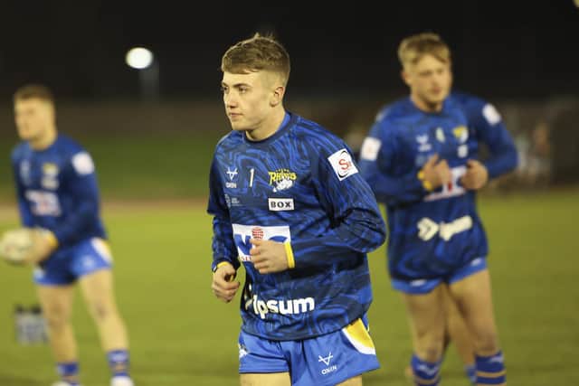 Kai Taylor-Smith, son of three-time Grand Final winner Lee Smith, impressed for a young Leeds Rhinos side against Huynslet. Picture by John Victor.