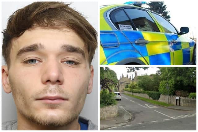 Neesham smashed into a wall on the corner of the A659 and Leys Lane in Boston Spa, with the police vehicle then ploughing into his car. (pics by WYP / Google Maps / National World)