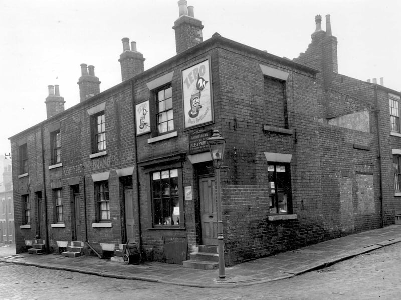 This is one of Albion Brewery off-licence shops. It was in Woodhouse at the corner of St Marks Road, just before Woodhouse Street,
