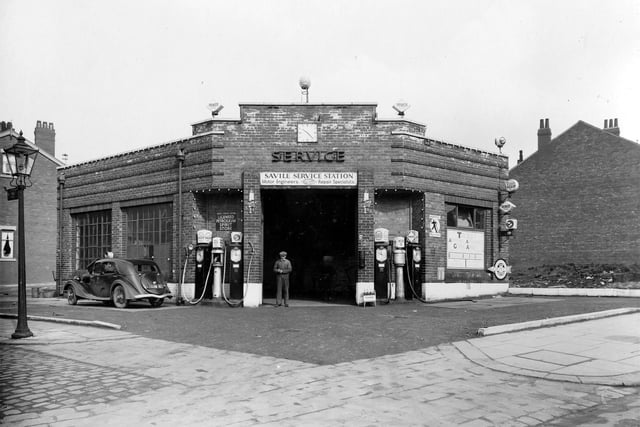 Savile Service Station on Chapeltown Road pictured in April 1937.