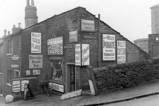 The corner of Hough Tree Road and Swinnow Lane. The proprietor of the small shop, addressed as number 23 Hough Tree Road, was Robert Dawson at this time