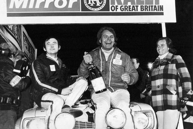 A seized wheel bearing, at Skipton, 40 miles from the finish, provided garage man  Roger Clark and his co-driver Tony Mason a few anxious moments before they won the RAC International Rally of Great Britain which finished at York.