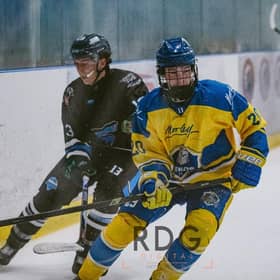 ON TARGET: Josh Hartley scored a late equaliser for Leeds Knights II in the 6-5 overtime win at Sheffield Scimitars on Saturday. Picture courtesy of RDG Digital/Leeds Knights II