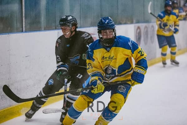 ON TARGET: Josh Hartley scored a late equaliser for Leeds Knights II in the 6-5 overtime win at Sheffield Scimitars on Saturday. Picture courtesy of RDG Digital/Leeds Knights II