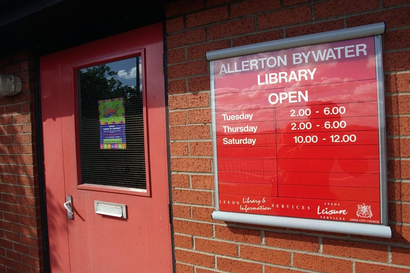 The limited opening times at Allerton Bywater Library in July 1998.