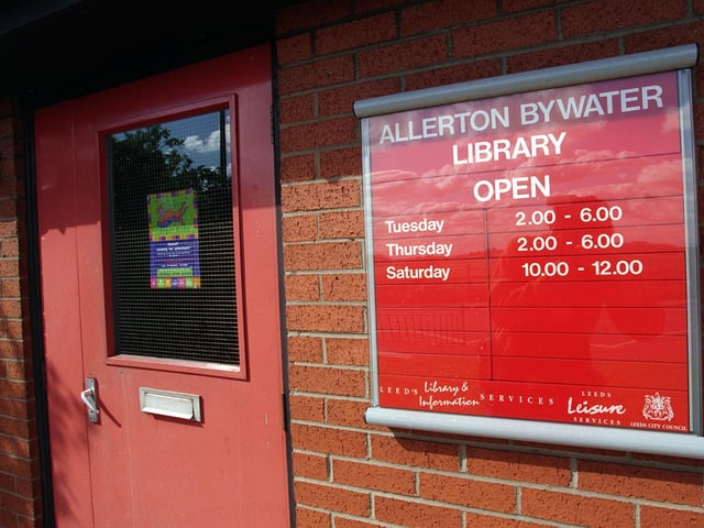 The limited opening times at Allerton Bywater Library in July 1998.