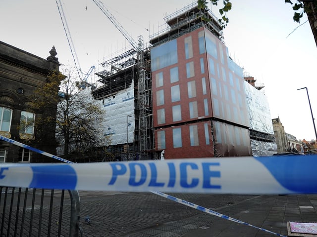 Police cordoned off the scene of the fire on Cookridge Street, Leeds Picture by Simon Hulme