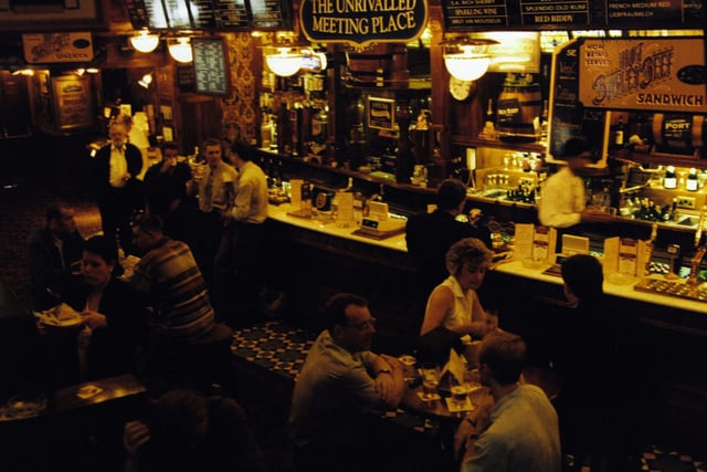 An unrivalled meeting place' Inside Yate's Wine Lodge on Boar Lane in November 1998.