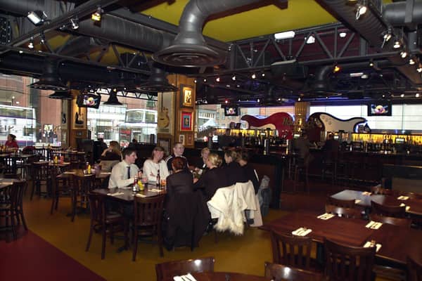 Inside the Hard Rock Cafe in January 2004.
