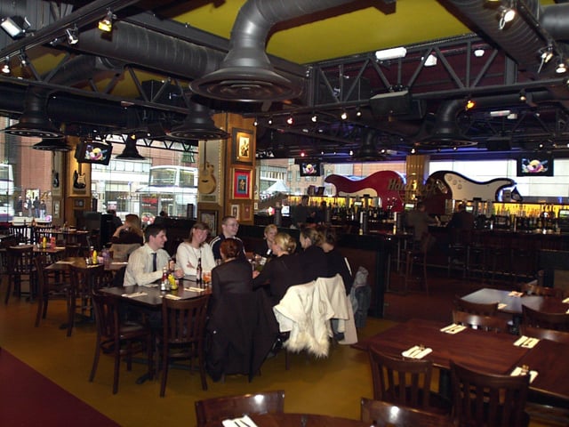 Inside the Hard Rock Cafe in January 2004.