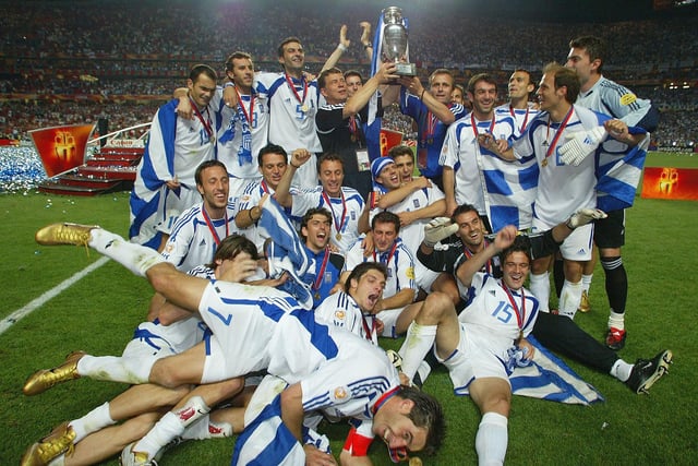 Greece overcame the odds and sporting history to beat Portugal in their own back yard and win Euro 2004. Greece had only qualified for two other major tournaments. For the first time in a major European football tournament, the last match featured the same teams as the opening match.