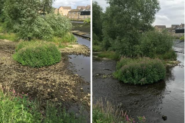 Sally Howarth said she was "horrified" at the low levels of the River Wharfe, which have since returned to normal. Photo: Sally Howarth