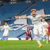 Mateo Joseph scores his 17th goal of the season during Leeds' PL2 play-off semi-final win over Aston Villa (Pic: Leeds United)