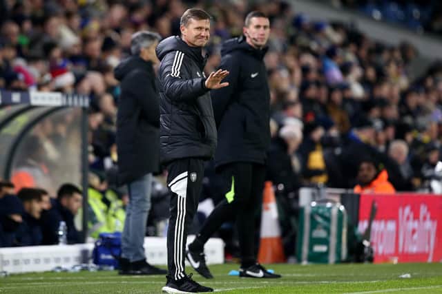 FRIENDLY WAVE - Leeds United boss Jesse Marsch gives the South Stand what they asked for during the friendly win over Real Sociedad at Elland Road. Pic: Getty