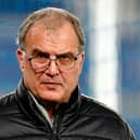 Leeds United's Argentinian head coach Marcelo Bielsa walks along the touchline ahead of the English Premier League football match between Everton and Leeds United at Goodison Park in Liverpool.