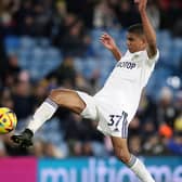 LEEDS, ENGLAND - DECEMBER 16: Cody Drameh of Leeds United in action during the friendly match between Leeds United and Real Sociedad at Elland Road on December 16, 2022 in Leeds, England. (Photo by Jan Kruger/Getty Images)