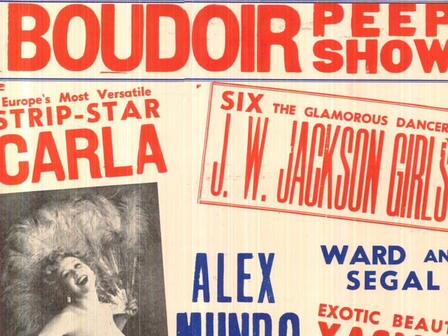Europe's most versatile strip-star Carla, exotic beauty Yasmin and glamorous dancers J W Jackson Girls were the draw at the City Varieties in February 1961.