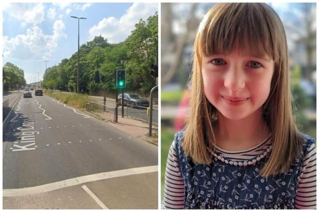 Alice Williams was using the crossing on King Cross Street near to the junction with Park Road in Halifax. Pictures: Google/WYP