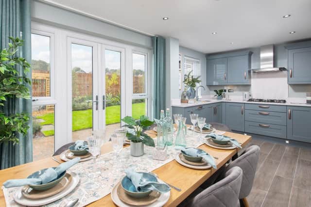 B&DWS - The kitchen and dining area inside a typical David Wilson Homes property
