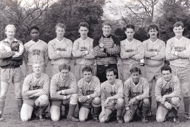 Cross Bank who needed one point to clinch the Spen Valley League title in April 1993. Back row, from left, are Tony Kelly, Anfguis Morgan, Peter Hopkins, Phil Ashton, Kevin Wilby, Clive Guest and Danny Day. Front row, from left, are Billy Simpson, Paul Hopkins, Paddy Leach, Richard Parsons, Trevor Hinchliffe and Brendan Kerwick.