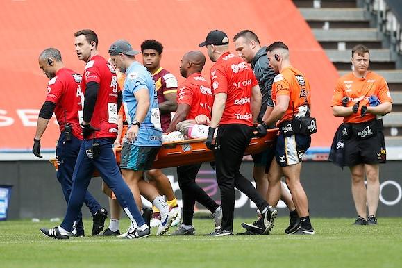 The second-rower was knocked out early in Sunday’s game at Huddersfield and taken by ambulance to hospital after lengthy treatment on the field. He is automatically ruled out of this weekend’s match and will have to pass concussion protocols before being cleared to return.