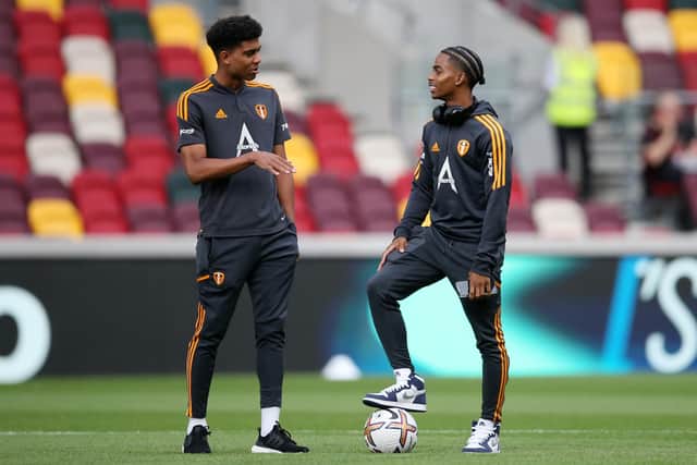 LAST ACTION - Cody Drameh, left, played for Leeds United at Brentford and made no further Premier League appearances all season as a usccessful loan at Luton Town followed. Pic: Getty