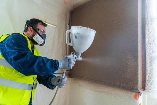 The fast spray application process takes only two to three days to treat most homes