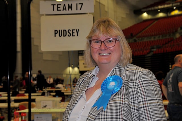 The Conservatives had their first victory of the day as Coun Trish Smith held onto her Pudsey seat with 3,050 votes