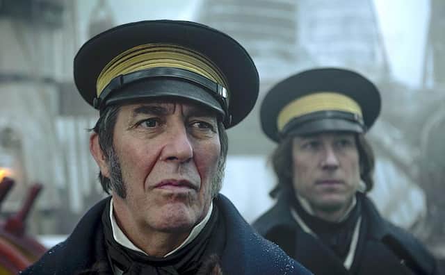 Ciarán Hinds and Jared Harris star as Captain Franklin and his right-hand man Captain Crozier in the BBC series (Picture: BBC Two)