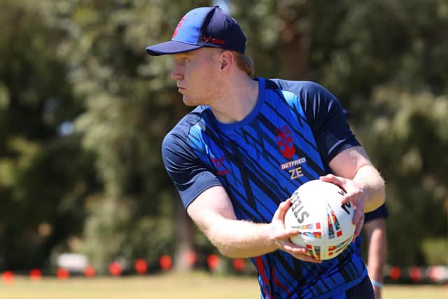 Zach Eckersley will switch to the bench when England face France on Saturday in their second World Cup fixture. Picture by Peter Keleman/SWpix.com.