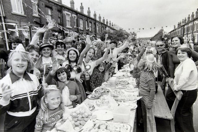 A Silver Jubliee street party at Back Cross Flatts Place in Beeston in June 1977