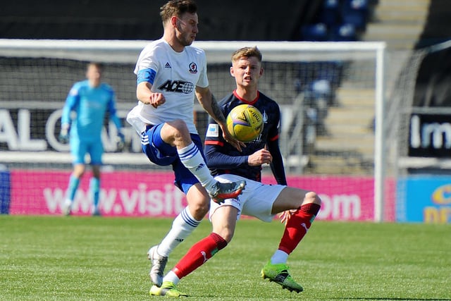 April 24, 2021, League 1: Falkirk 2, Cove Rangers 2
Cove's Mitchel Megginson and Kyle McClelland competing for the ball
