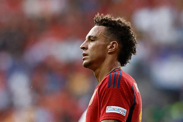 Spain's midfielder Rodrigo Moreno looks on during the UEFA Nations League semi final football match between Spain and Italy at the De Grolsch Veste Stadium in Enschede on June 15, 2023. (Photo by KENZO TRIBOUILLARD / AFP) (Photo by KENZO TRIBOUILLARD/AFP via Getty Images)